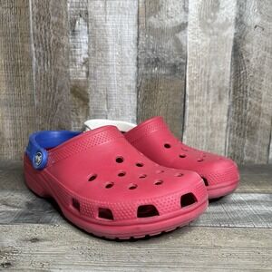 Womens Crocs Classic Red Patriotic USA Casual Comfort Slingback Clogs Size 9 M